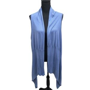 Coldwater Creek Women's Size OS Shrug Cardigan Sleeveless Knit Soft Sweater Blue